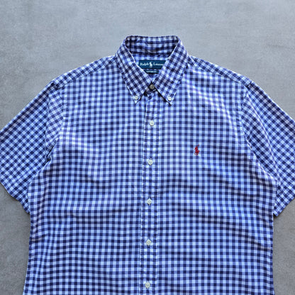 Vintage Ralph Lauren Check Short Sleeve Button Up Shirt - M