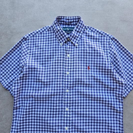 Vintage Ralph Lauren Check Short Sleeve Button Up Shirt - M