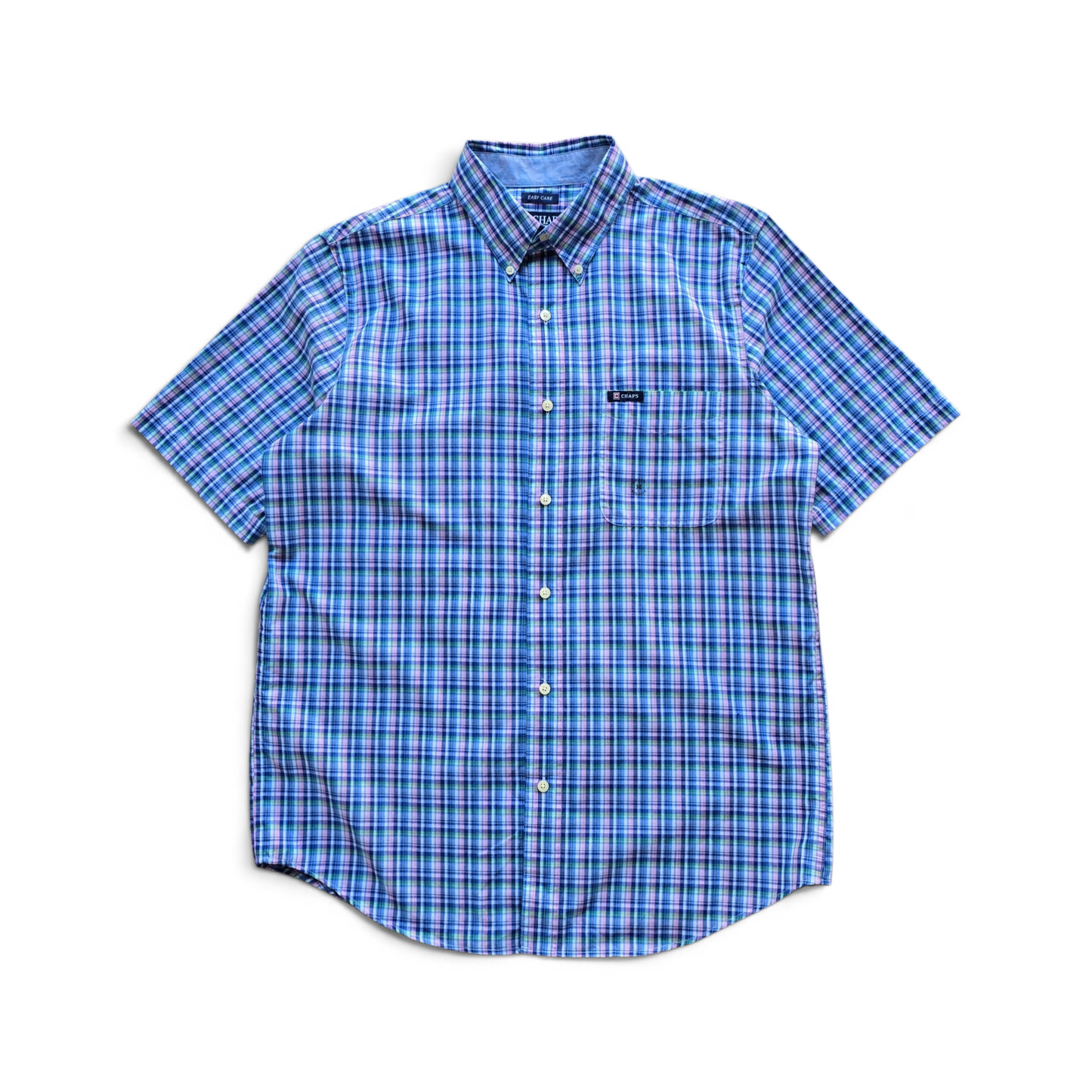 Vintage Chaps Ralph Lauren Plaid Short Sleeve Button Up Shirt - M
