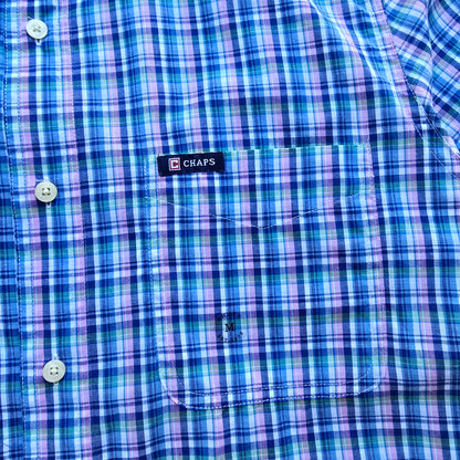Vintage Chaps Ralph Lauren Plaid Short Sleeve Button Up Shirt - M
