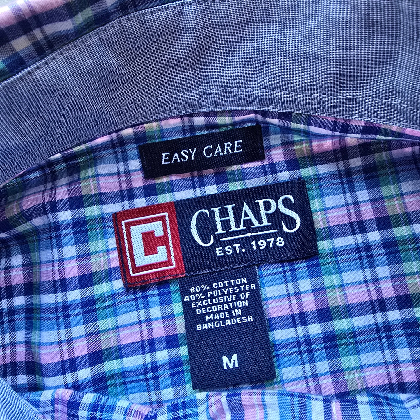 Vintage Chaps Ralph Lauren Plaid Short Sleeve Button Up Shirt - M
