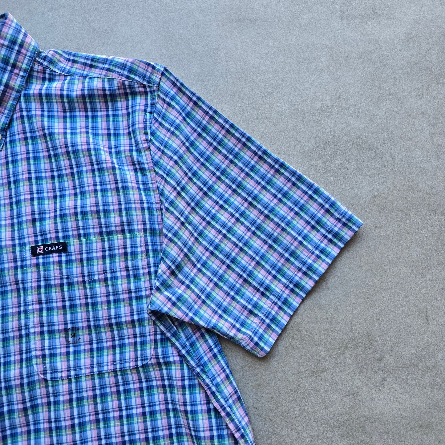 Vintage Chaps Ralph Lauren Plaid Short Sleeve Button Up Shirt - M