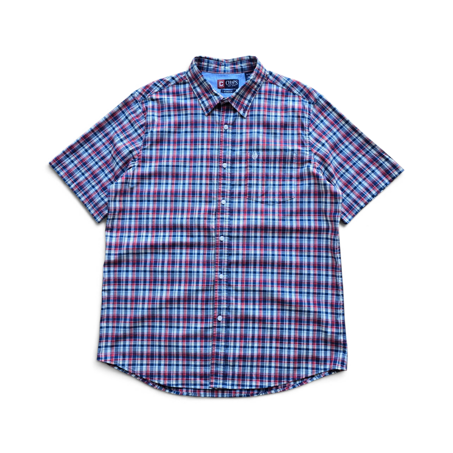 Vintage Chaps Ralph Lauren Plaid Short Sleeve Button Up Shirt - XL