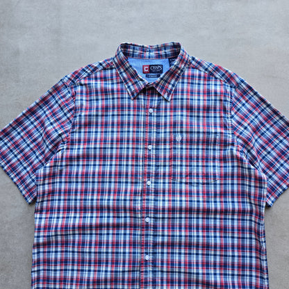 Vintage Chaps Ralph Lauren Plaid Short Sleeve Button Up Shirt - XL
