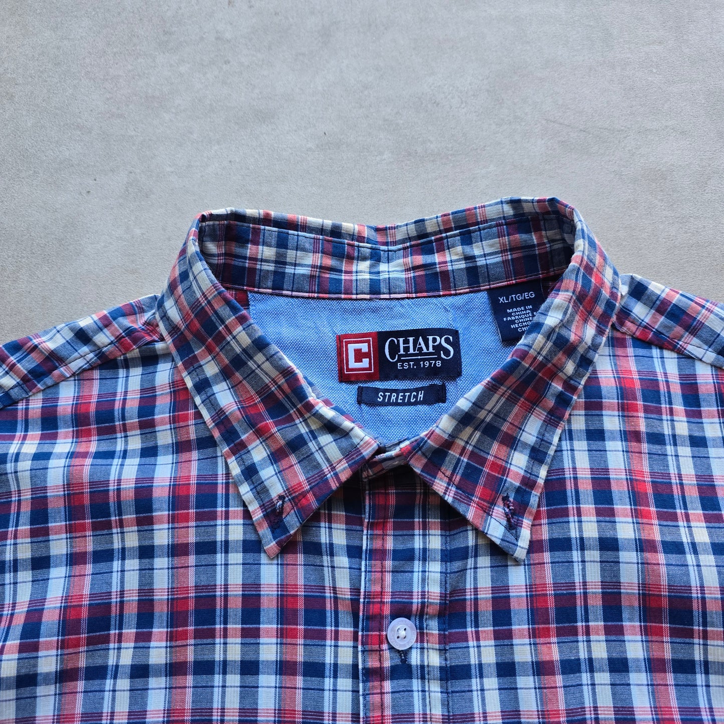 Vintage Chaps Ralph Lauren Plaid Short Sleeve Button Up Shirt - XL