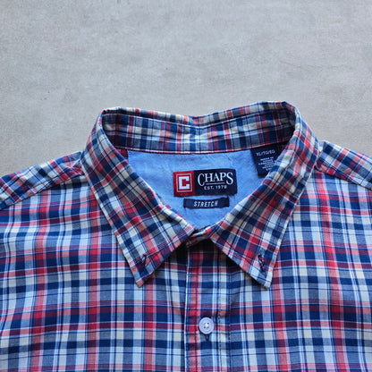 Vintage Chaps Ralph Lauren Plaid Short Sleeve Button Up Shirt - XL