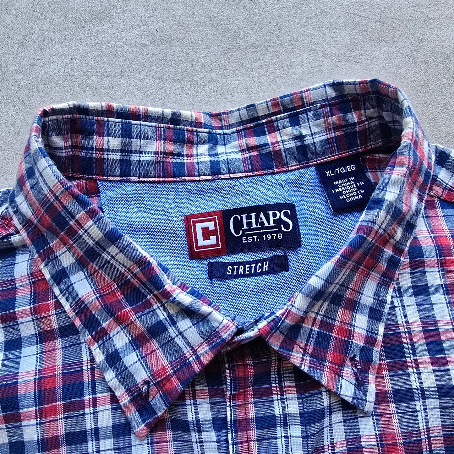 Vintage Chaps Ralph Lauren Plaid Short Sleeve Button Up Shirt - XL