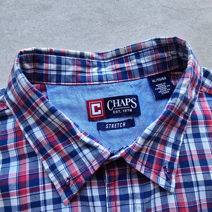 Vintage Chaps Ralph Lauren Plaid Short Sleeve Button Up Shirt - XL