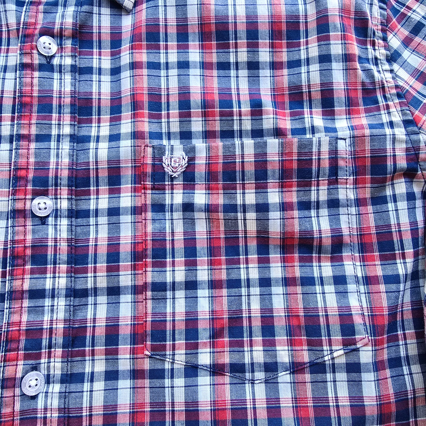 Vintage Chaps Ralph Lauren Plaid Short Sleeve Button Up Shirt - XL