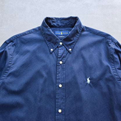 Ralph Lauren Navy Blue Long Sleeve Button Up Shirt - XL