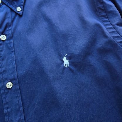 Ralph Lauren Navy Blue Long Sleeve Button Up Shirt - XL