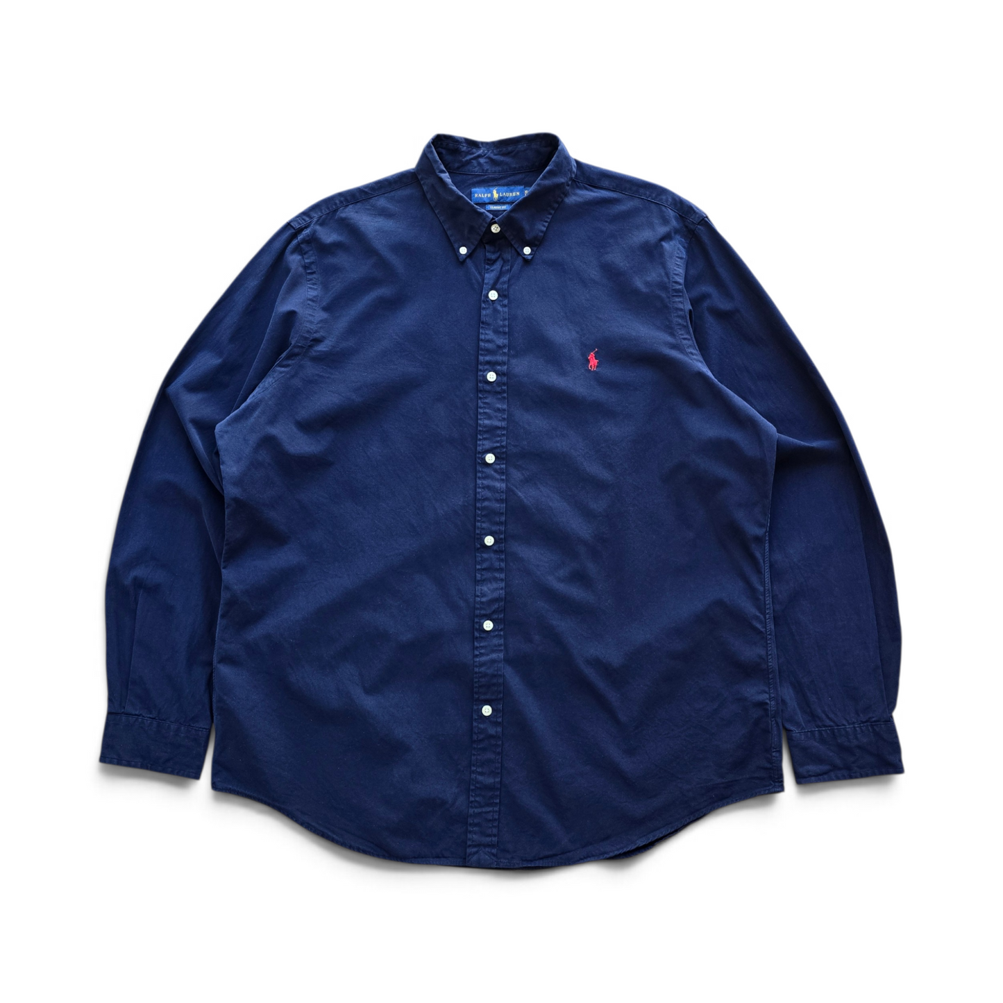 Ralph Lauren Navy Blue Long Sleeve Button Up Shirt - XL