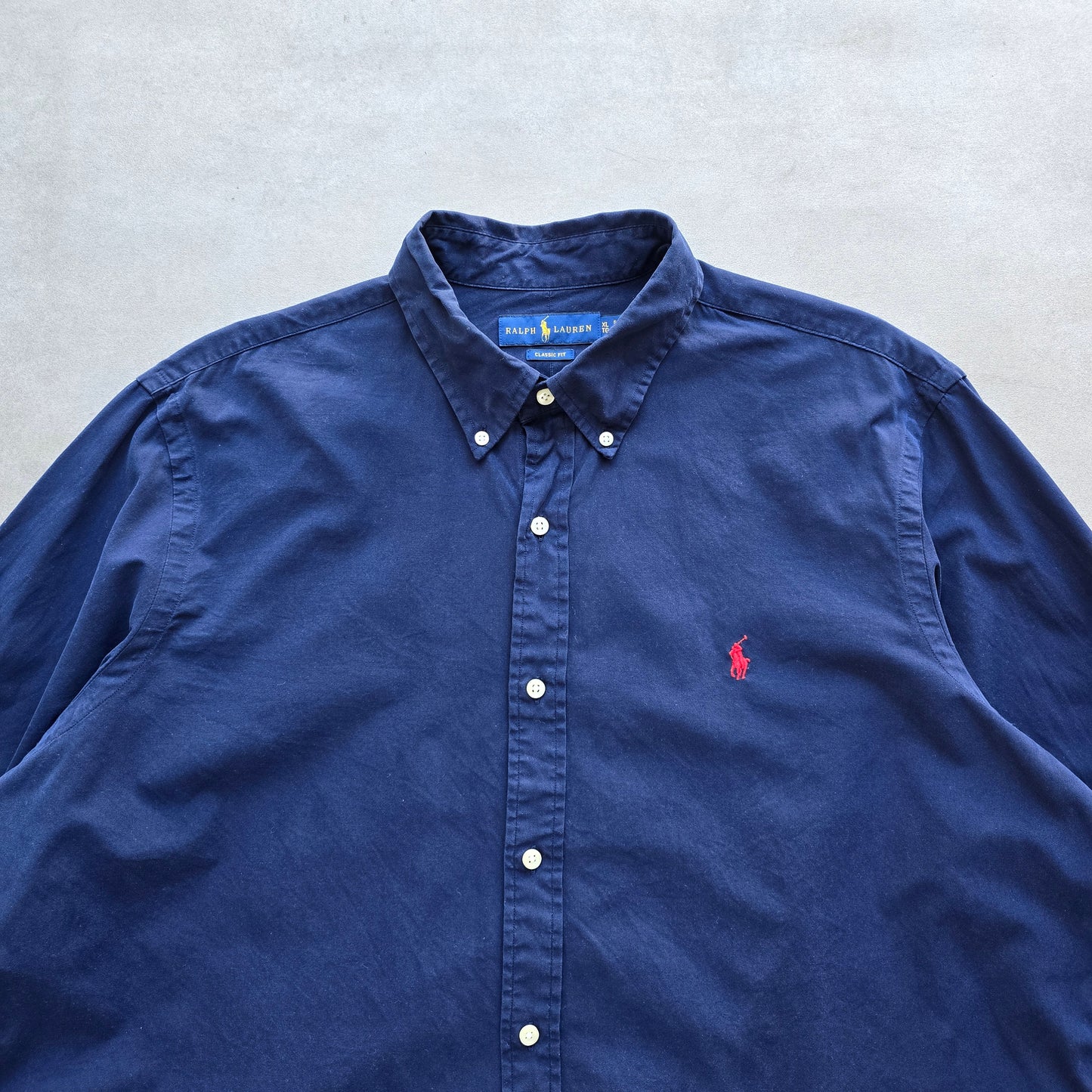 Ralph Lauren Navy Blue Long Sleeve Button Up Shirt - XL