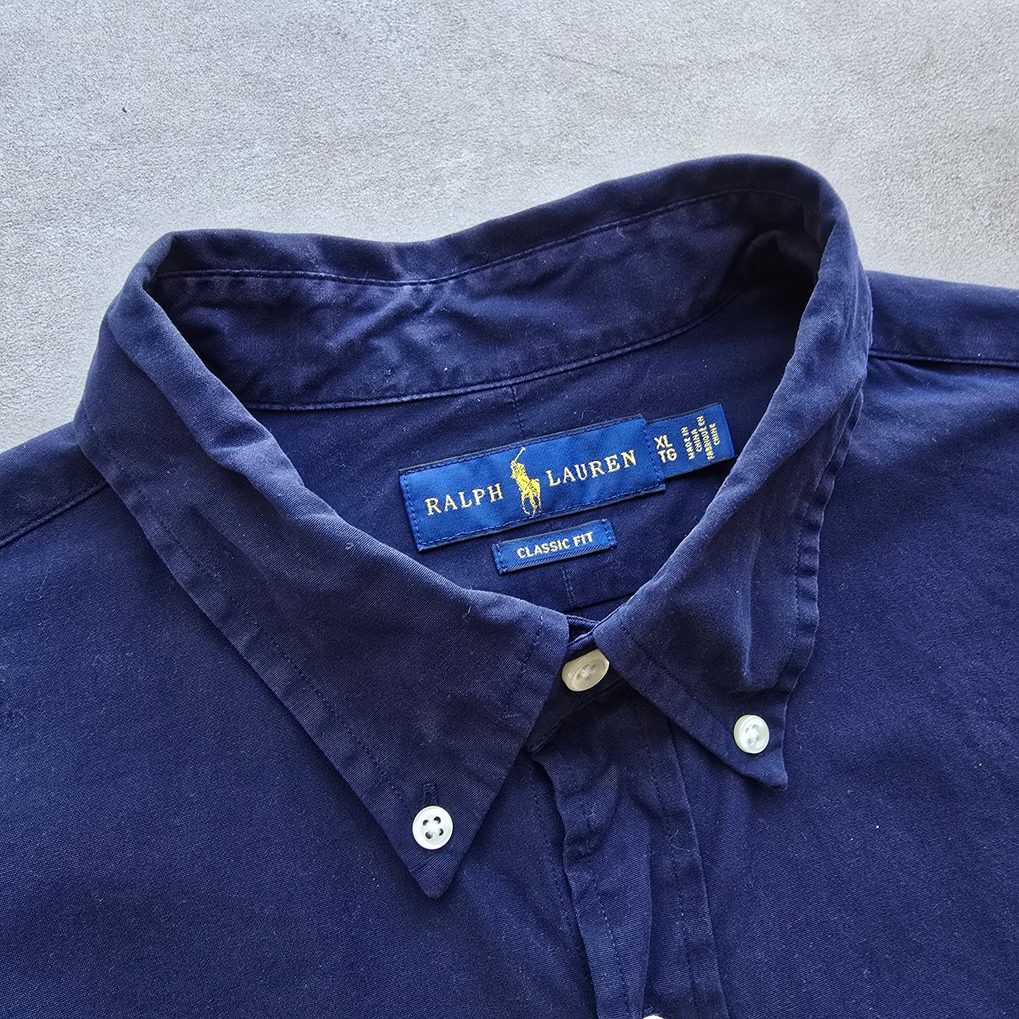 Ralph Lauren Navy Blue Long Sleeve Button Up Shirt - XL