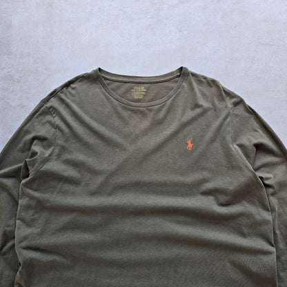 Ralph Lauren Khaki Green Long Sleeve Tee - XL