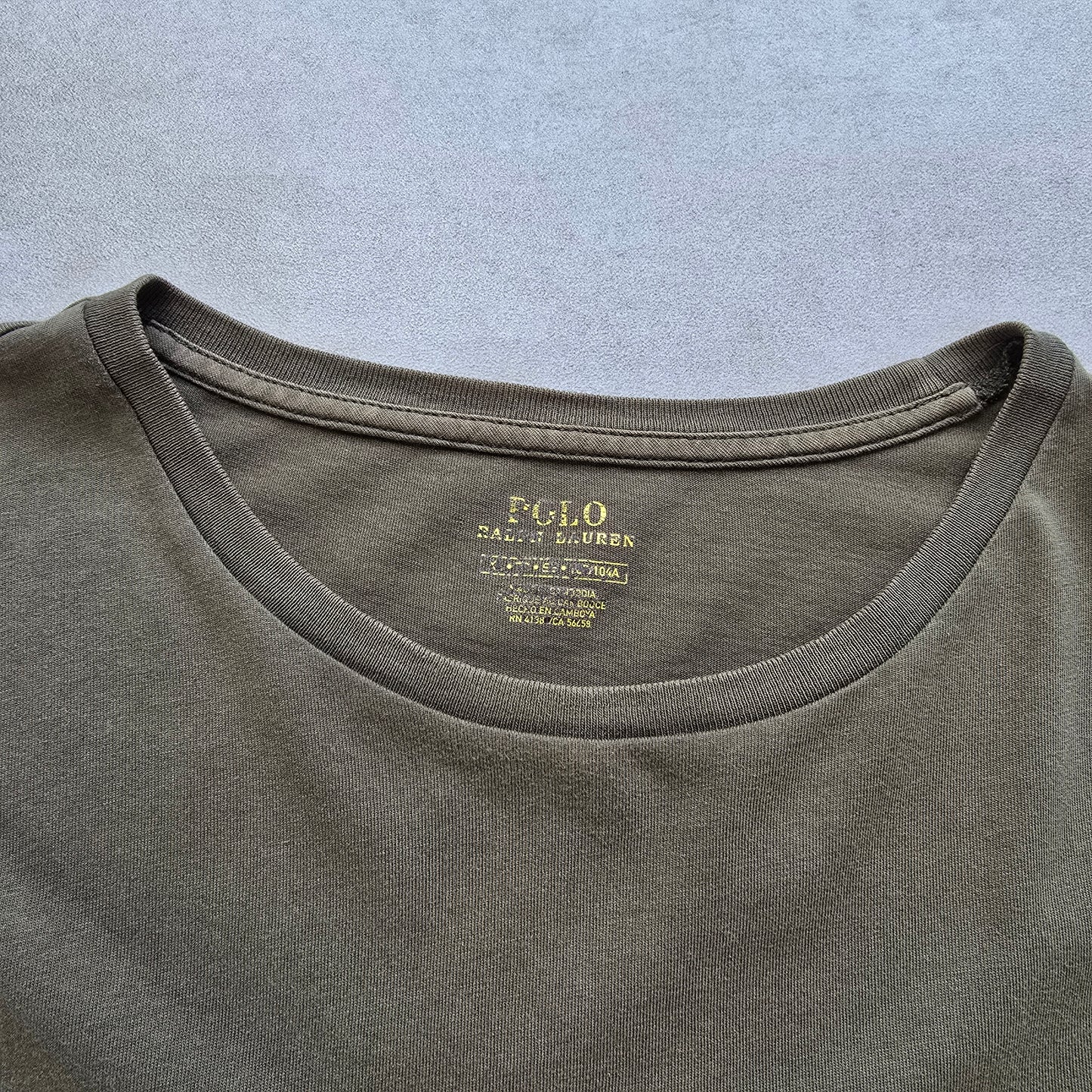 Ralph Lauren Khaki Green Long Sleeve Tee - XL