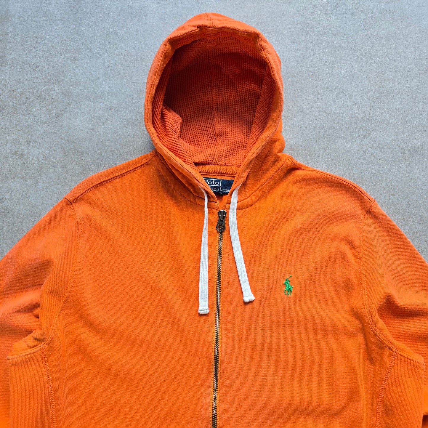 Vintage Ralph Lauren Orange Full Zip Hoodie - M