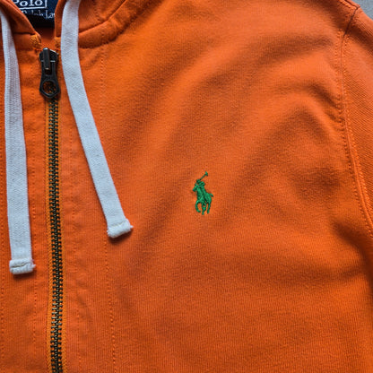 Vintage Ralph Lauren Orange Full Zip Hoodie - M