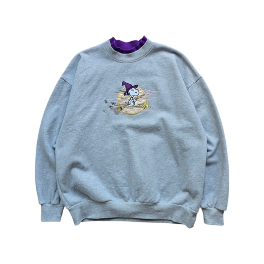 Snoopy Witch Double Neck Sweatshirt - WMNS L