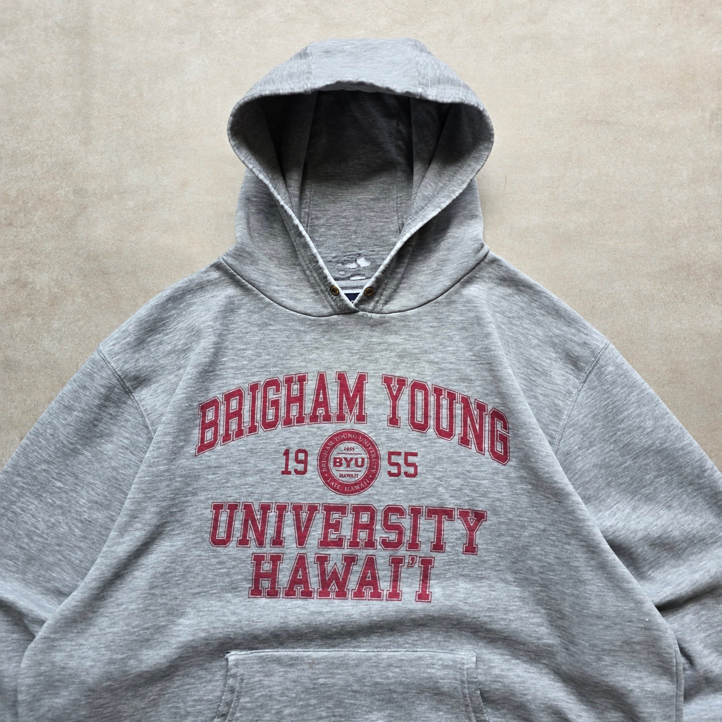 Vintage Distressed BYU University Hawaii Hoodie - XL