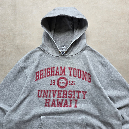 Vintage Distressed BYU University Hawaii Hoodie - XL