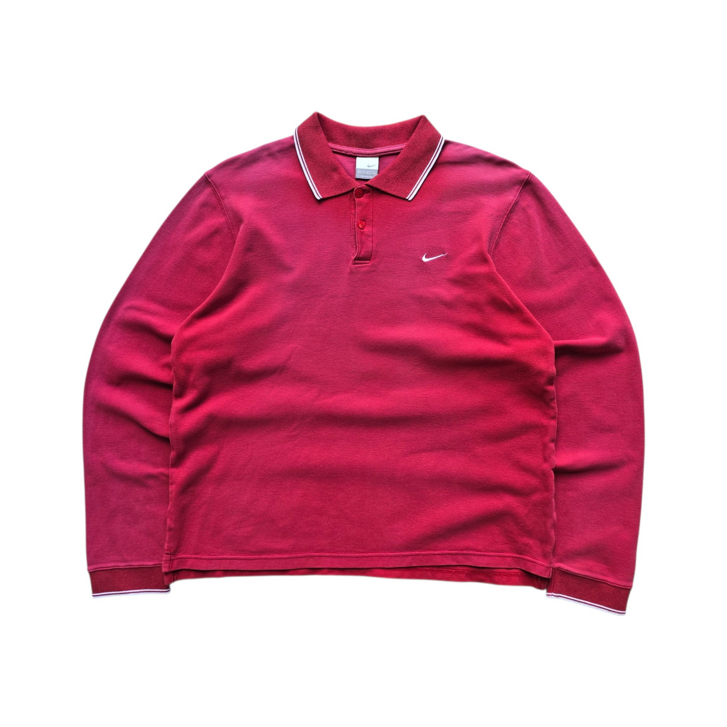 Vintage 2000's Nike Mini Swoosh Long Sleeve Polo Shirt - M/L