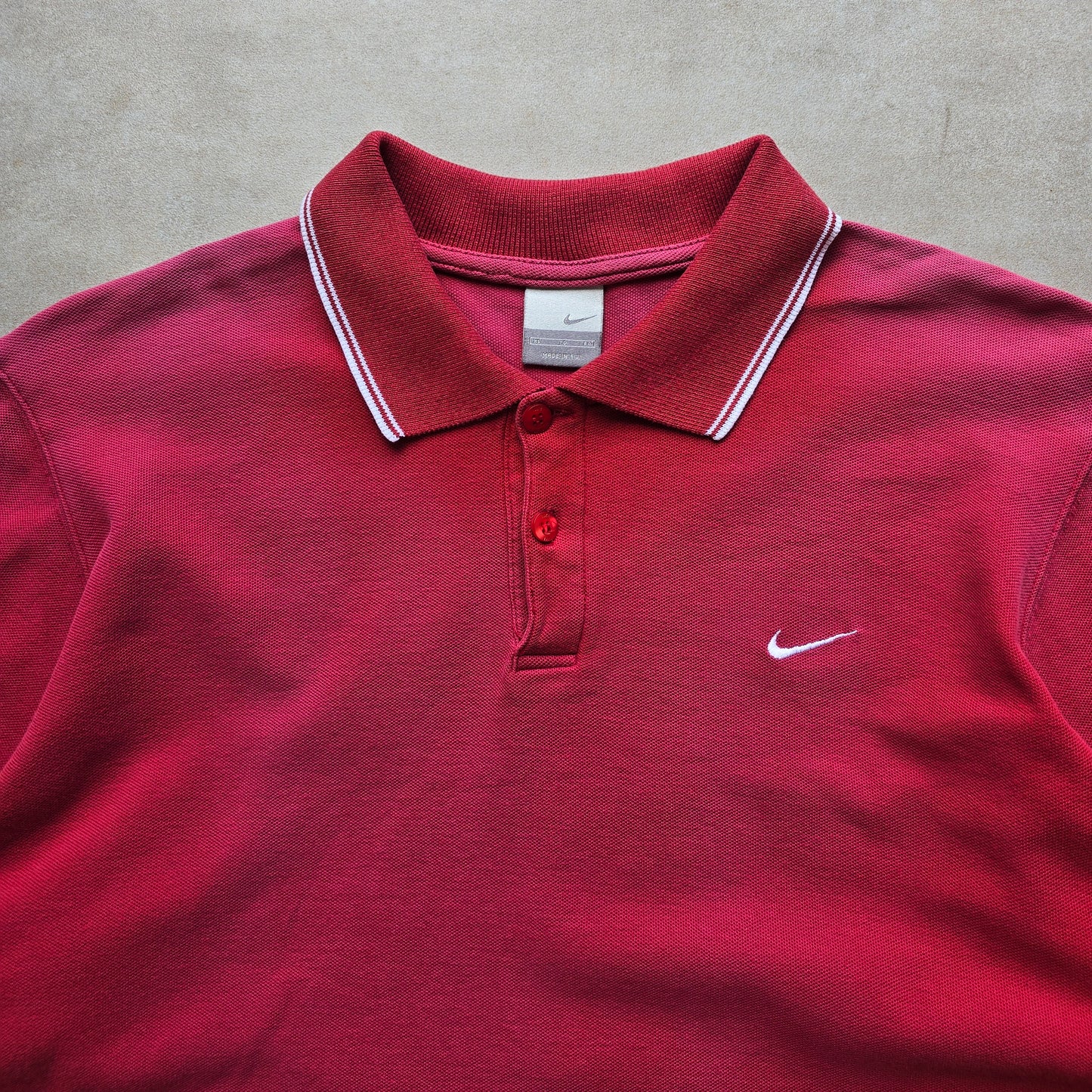 Vintage 2000's Nike Mini Swoosh Long Sleeve Polo Shirt - M/L