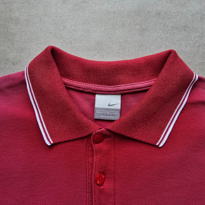 Vintage 2000's Nike Mini Swoosh Long Sleeve Polo Shirt - M/L