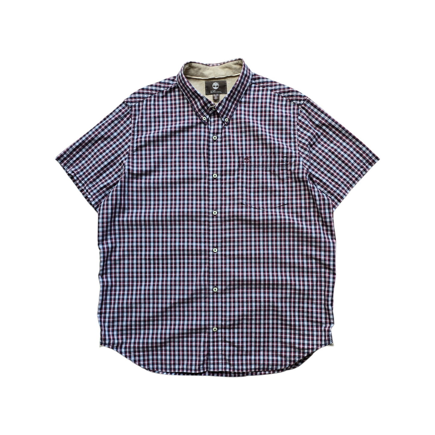 Vintage 2000's Timberland Plaid Short Sleeve Button Up Shirt - XXL