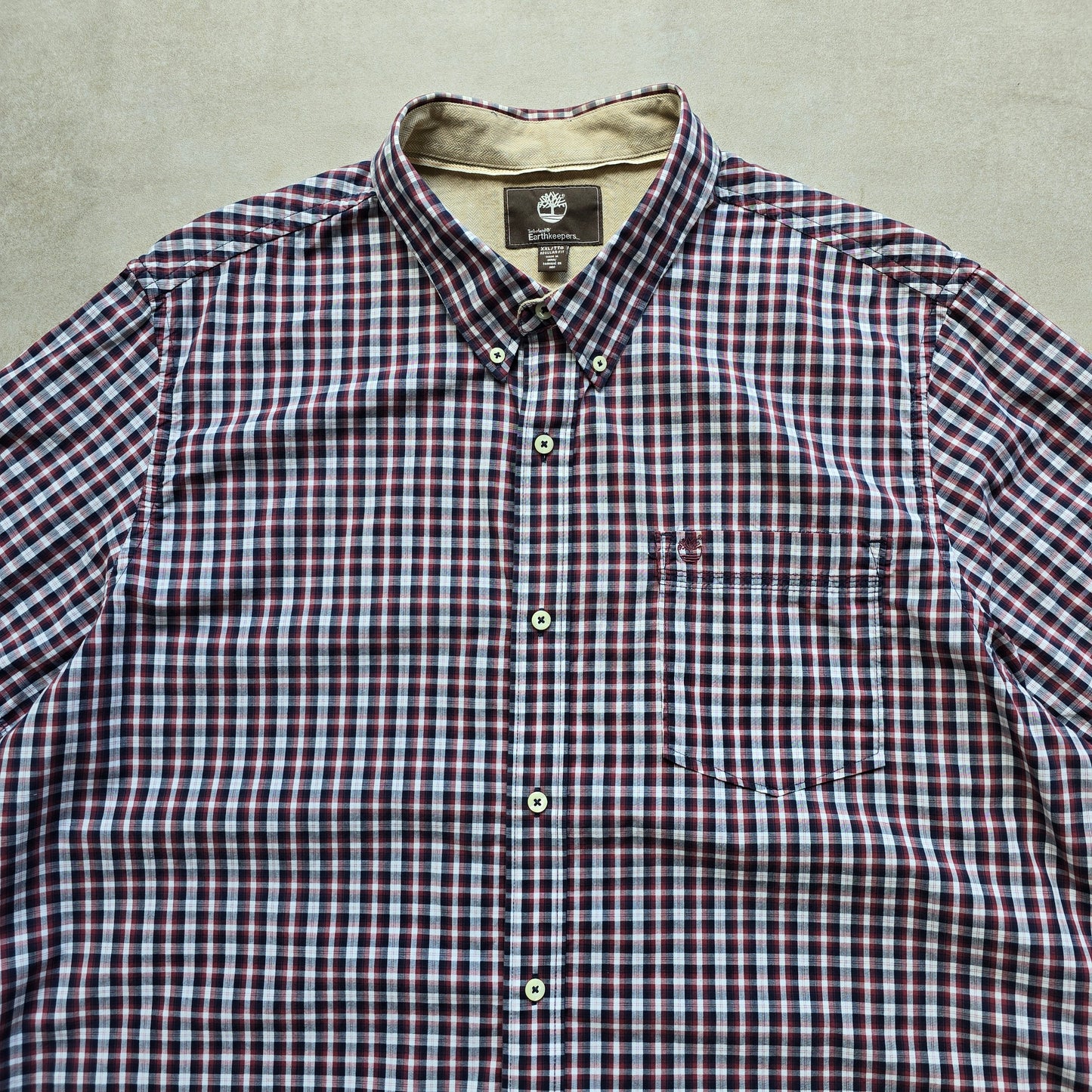 Vintage 2000's Timberland Plaid Short Sleeve Button Up Shirt - XXL