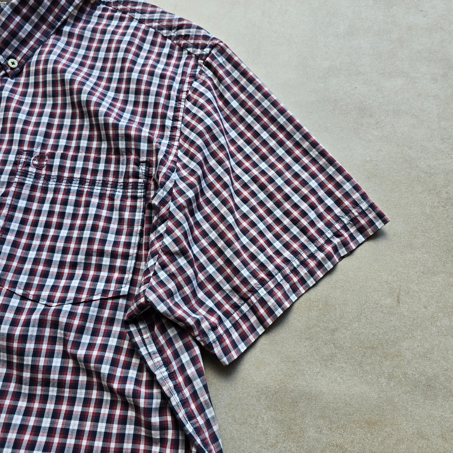 Vintage 2000's Timberland Plaid Short Sleeve Button Up Shirt - XXL
