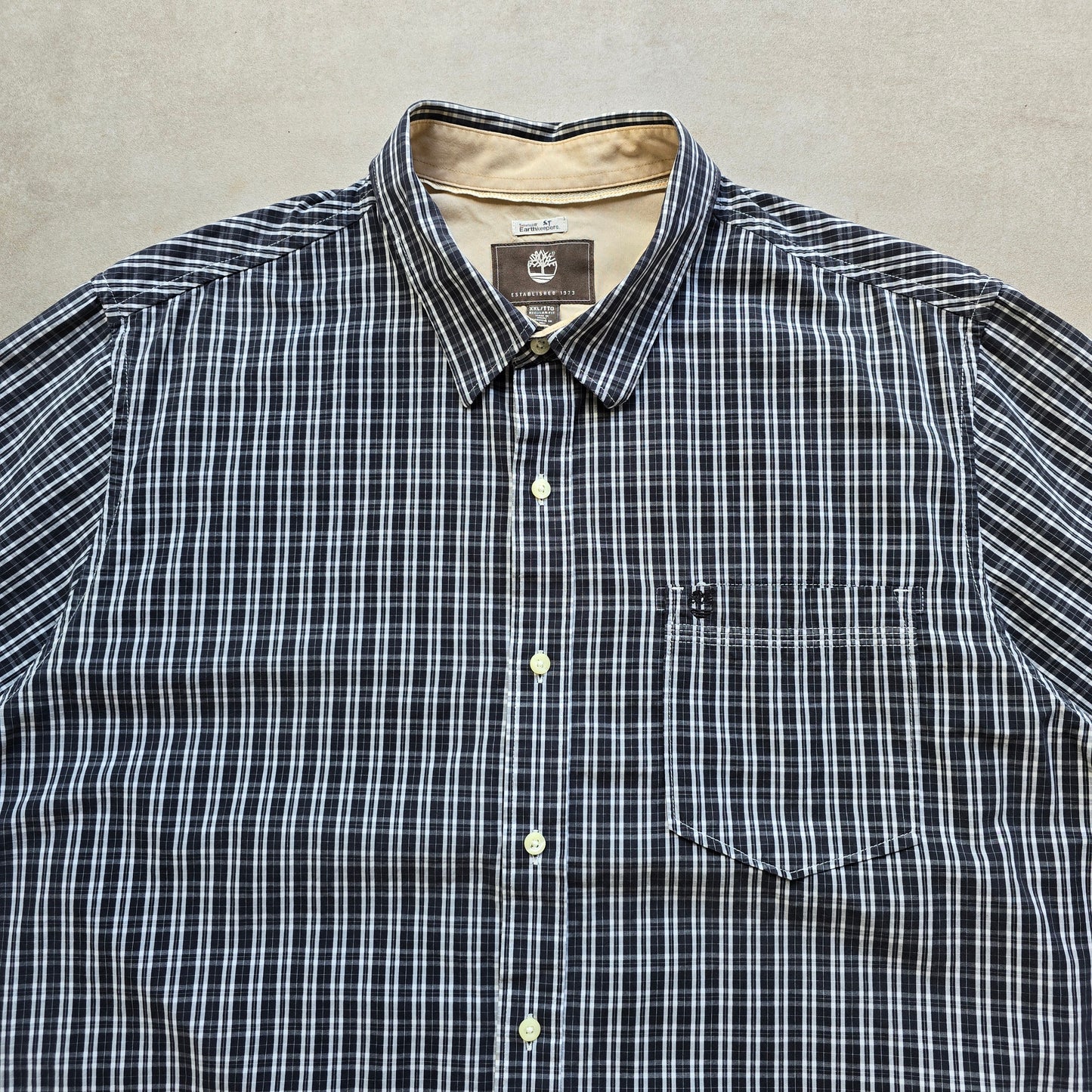 Vintage 2000's Timberland Plaid Short Sleeve Button Up Shirt - XXL