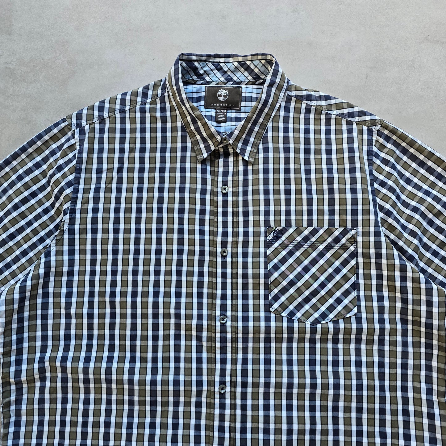 Vintage 2000's Timberland Plaid Short Sleeve Button Up Shirt - XXL