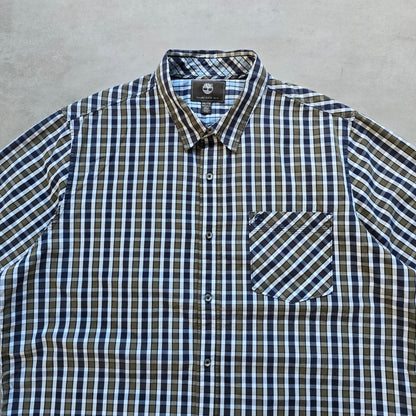 Vintage 2000's Timberland Plaid Short Sleeve Button Up Shirt - XXL
