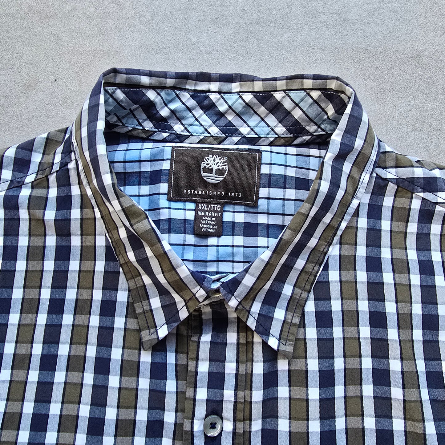 Vintage 2000's Timberland Plaid Short Sleeve Button Up Shirt - XXL