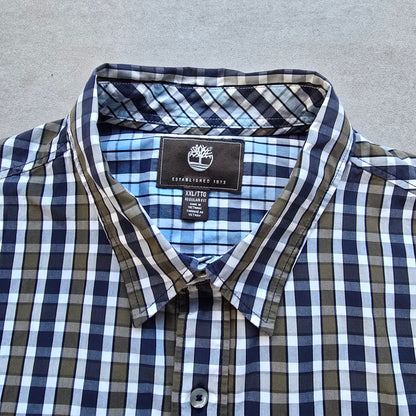 Vintage 2000's Timberland Plaid Short Sleeve Button Up Shirt - XXL