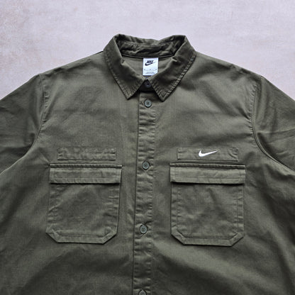 Nike Mini Swoosh Military Short Sleeve Button Up Shirt - M/L