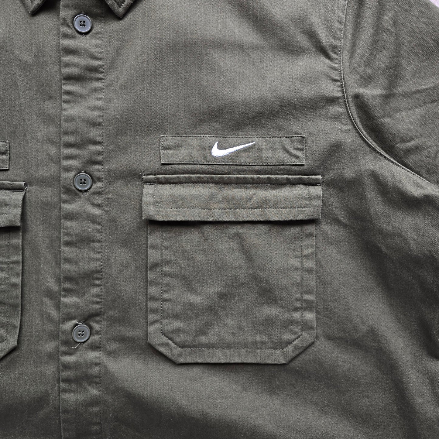Nike Mini Swoosh Military Short Sleeve Button Up Shirt - M/L