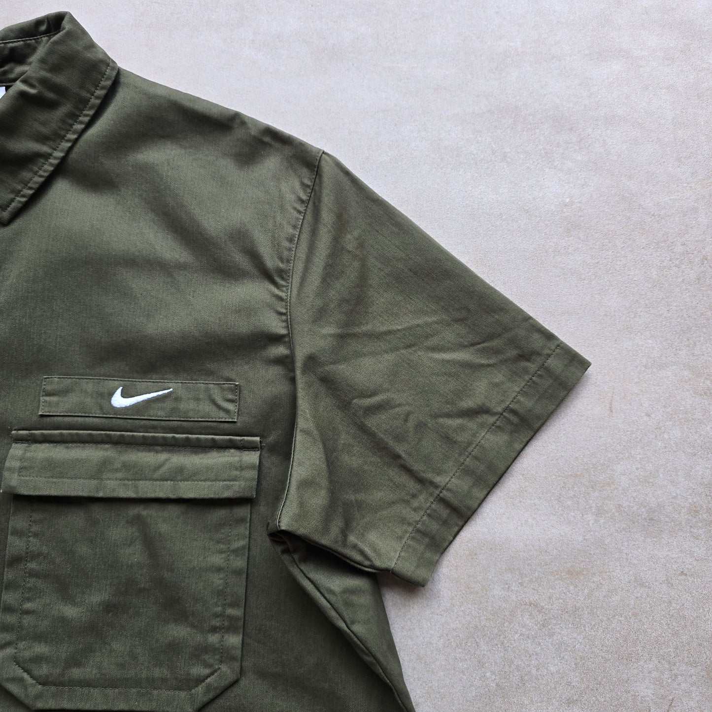 Nike Mini Swoosh Military Short Sleeve Button Up Shirt - M/L
