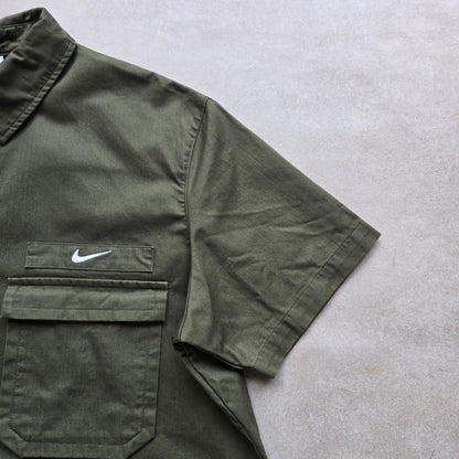 Nike Mini Swoosh Military Short Sleeve Button Up Shirt - M/L