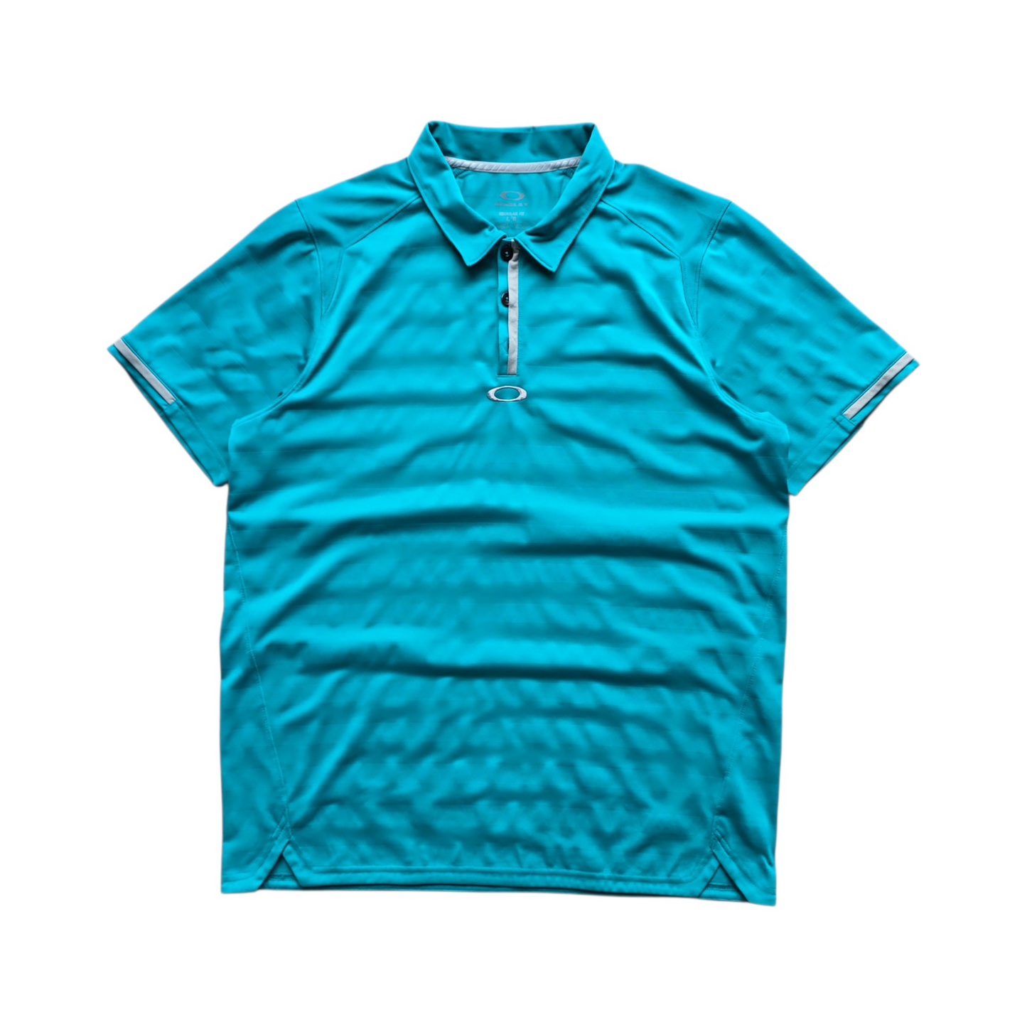 Oakley Striped Embroidered Centre Logo Polo Shirt - L