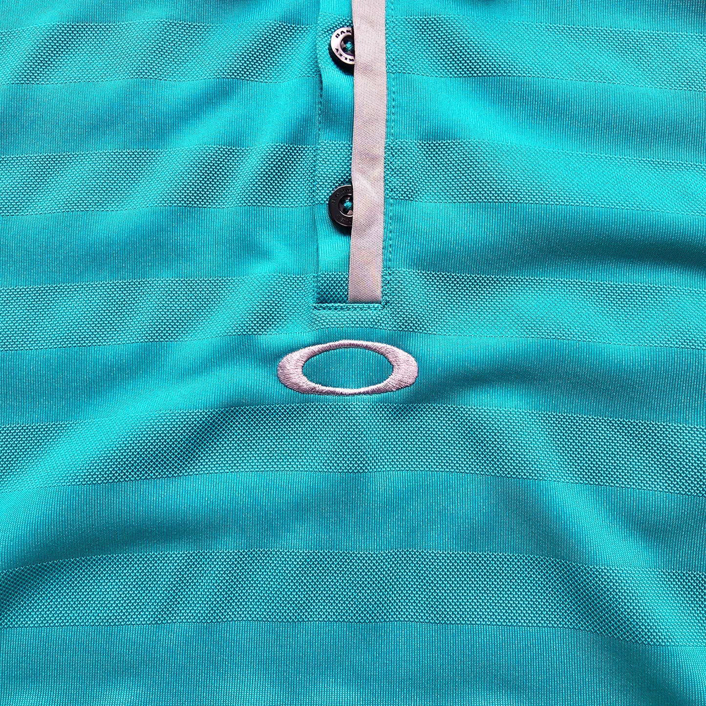Oakley Striped Embroidered Centre Logo Polo Shirt - L