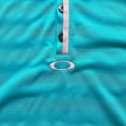 Oakley Striped Embroidered Centre Logo Polo Shirt - L