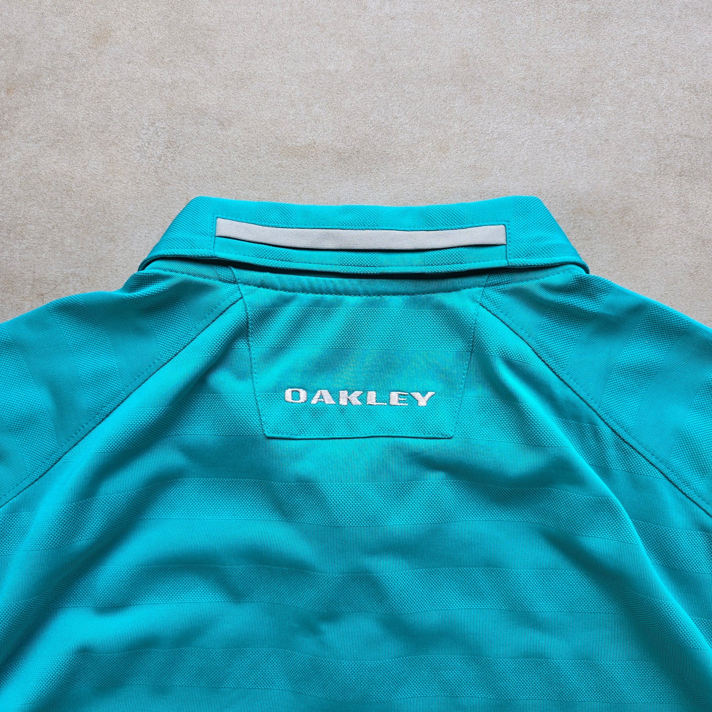 Oakley Striped Embroidered Centre Logo Polo Shirt - L