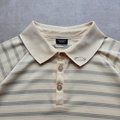 Vintage 2000's Oakley Embroidered Logo Striped Polo Shirt - XL