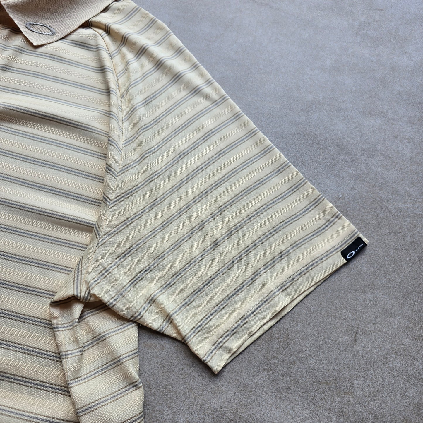Vintage 2000's Oakley Embroidered Logo Striped Polo Shirt - XL