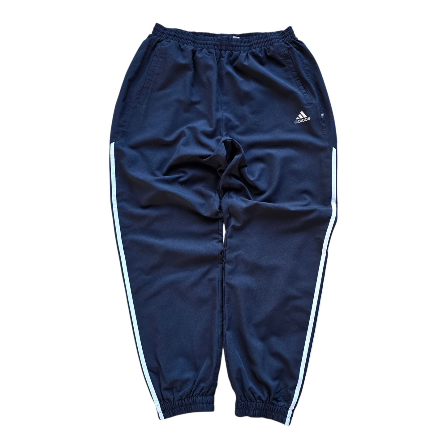 Vintage 2000's Adidas 3 Stripe Ankle Zip Navy Track Pants - L/XL