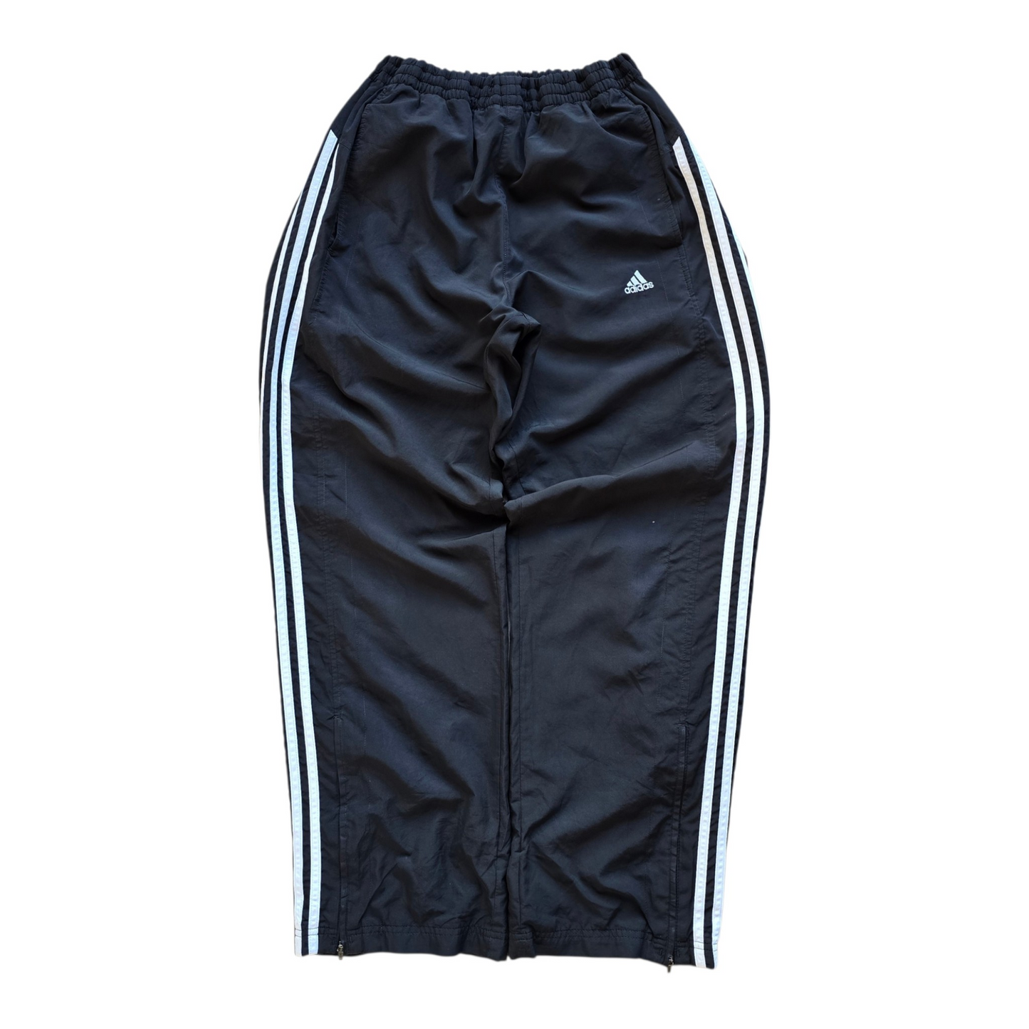 Vintage 2000's Adidas 3 Stripe Ankle Zip Black Track Pants - WMNS M