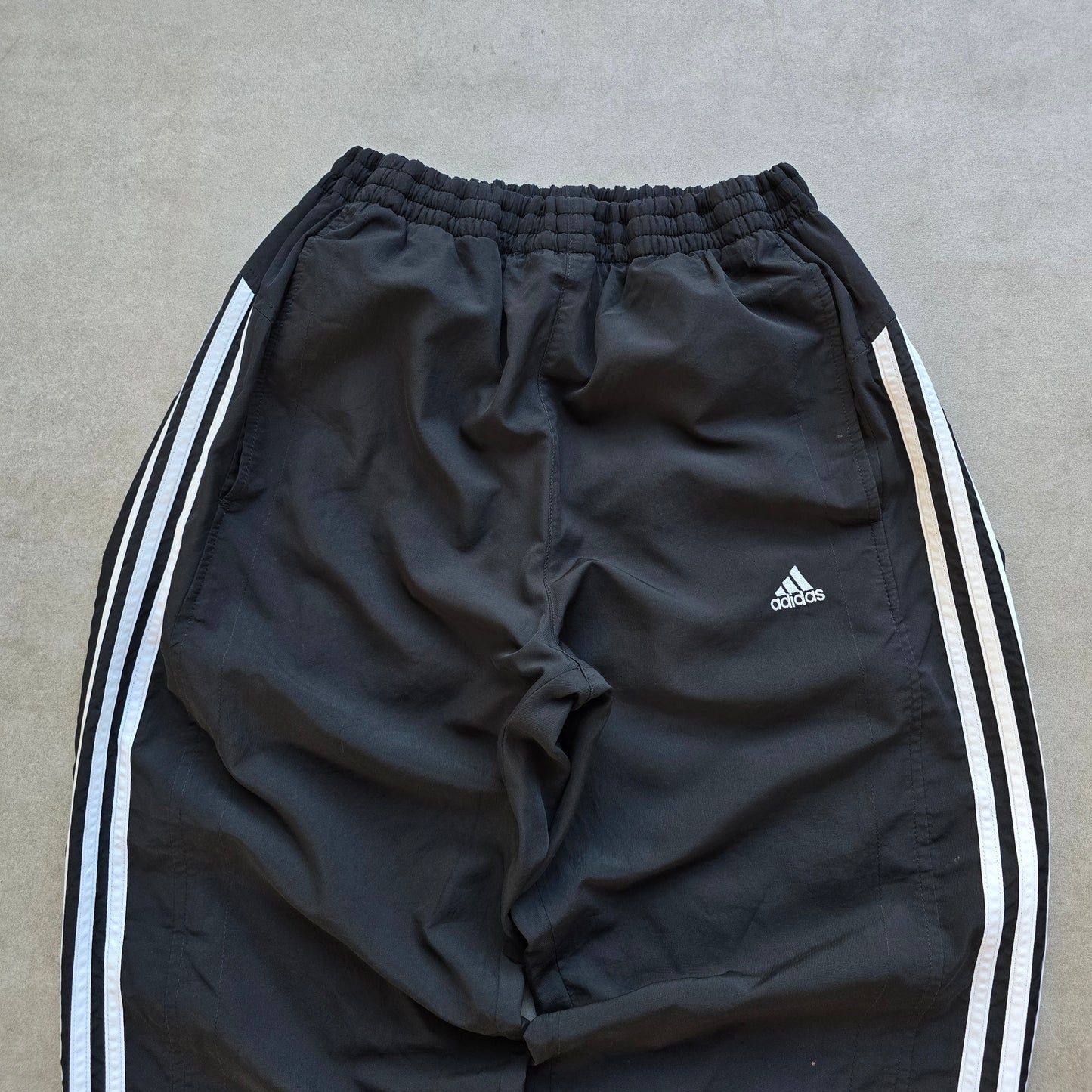 Vintage 2000's Adidas 3 Stripe Ankle Zip Black Track Pants - WMNS M