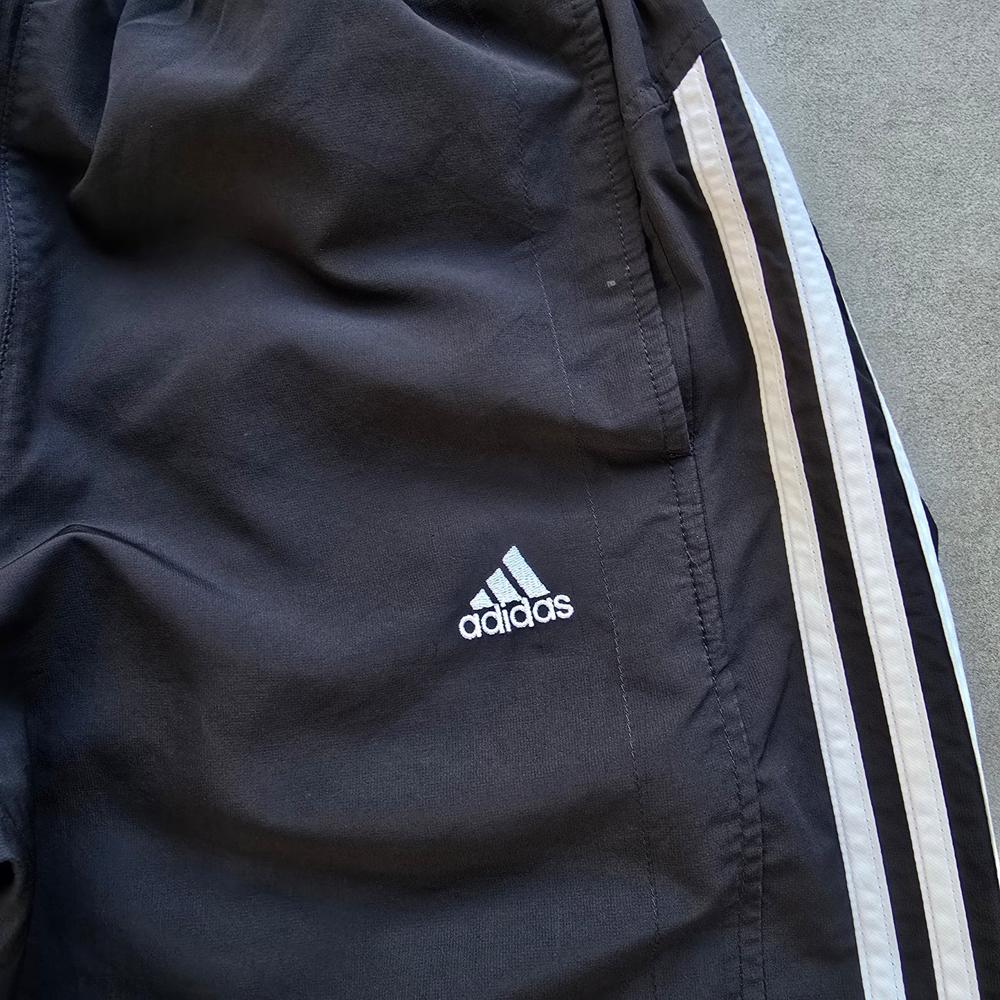 Vintage 2000's Adidas 3 Stripe Ankle Zip Black Track Pants - WMNS M